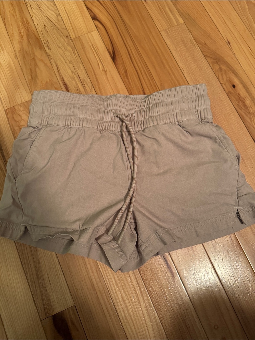 Avalanche Women’s Drawstring Athletic Shorts in Taupe